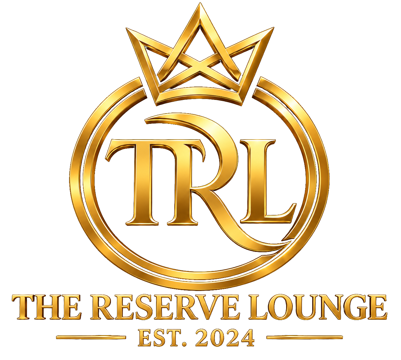 The Reserve Lounge — TRL gold crown emblem, Est. 2024